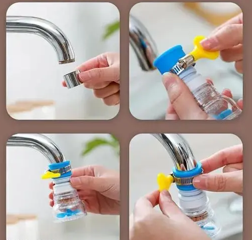 1 pc faucet tap anti splash 360 degree adjustable and rotating water purifier tap for kitchen shower with clip water saving filter random color 2