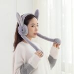 Cute Jumping Rabbit Earmuffs Hat with Moving Ears